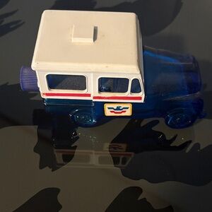 Avon Classic Blue and Cream Mail Jeep Perfume Bottle